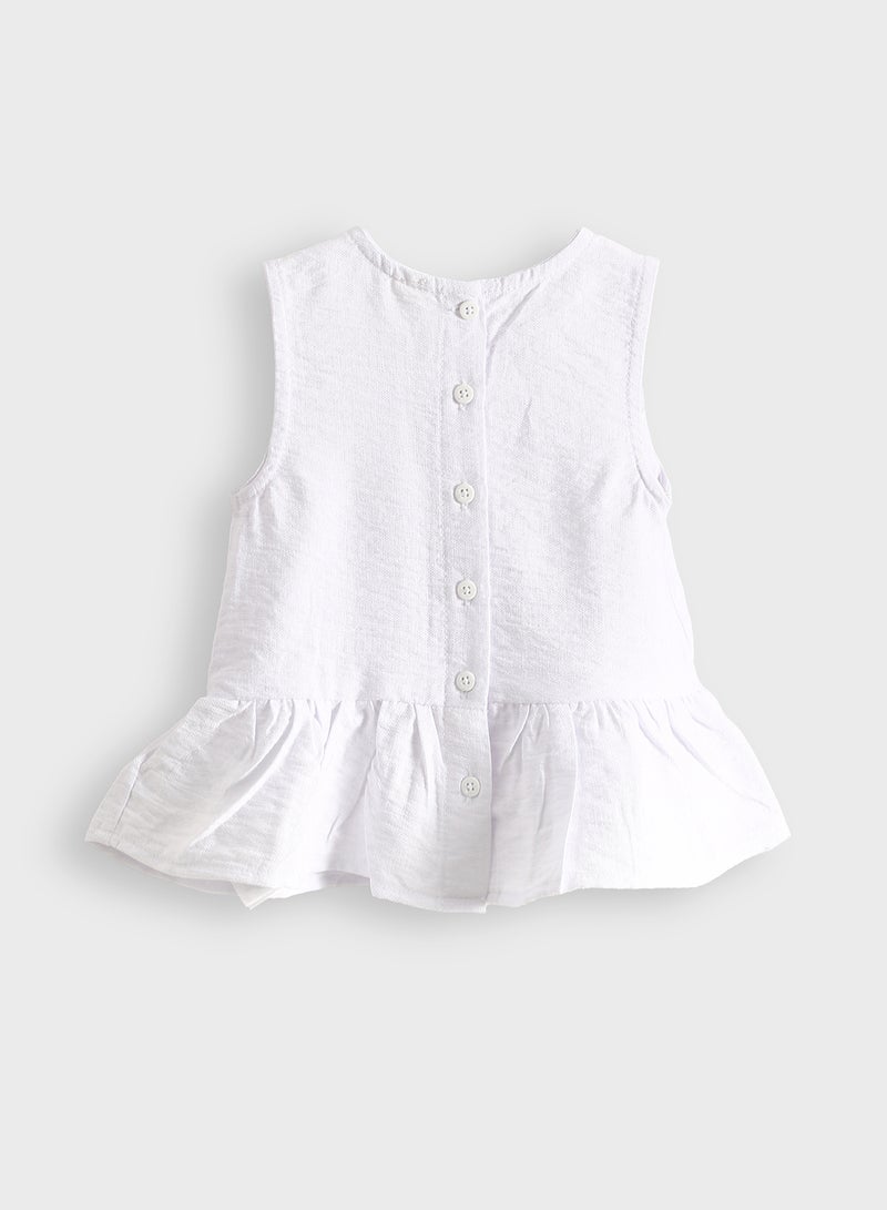 ال سي وايكيكي تيشيرت بيبي بناتي بدون أكمام برقبة دائرية - Image 2